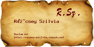 Récsey Szilvia névjegykártya