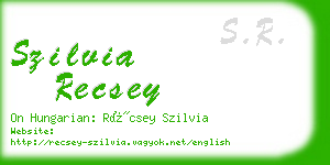 szilvia recsey business card